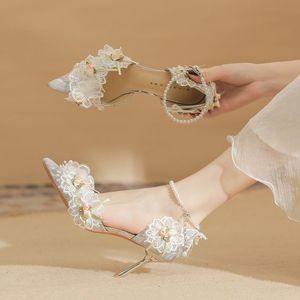 Sandalias de Lujo de 8CM con Tacón, las Más Vendidas, con Diseño Floral para Bodas, Tacones para Mujer 2024, para una Dama Elegante - Product Image 4
