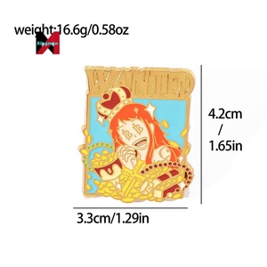 เข็มกลัดโลหะ<span class=keywords><strong>วันพีซ</strong></span> อนิเมะญี่ปุ่น ลูฟี่ ซันจิ โซโล นามิ ทำจากโลหะผสม - Product Image 2