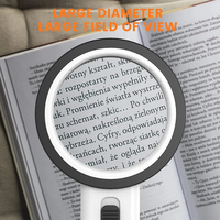 Loupe portable 30x avec outil de lecture et d'entretien en laiton portable 12 LED