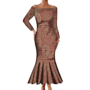 Nuovo abito da donna personalizzato di alta qualità a manica lunga aderente a sirena Samoan Design polinesiano abito da festa a coda di pesce - Product Image 3