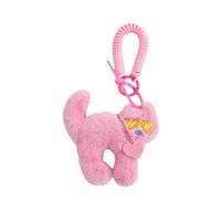 Porte-clés en peluche douce 3D en forme de chat, pendentif pour sac à dos, cadeau promotionnel