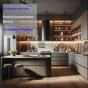 Muebles de Cocina Completos Inteligentes y Personalizados para Proyectos de Villas, Islas de Cocina de Madera Sólida, Muebles de Almacenamiento de Cocina Completos - Product Image 2