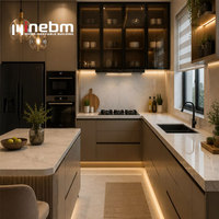 Îlot de cuisine en bois de chêne, petite table d'îlot de cuisine, îlot de cuisine avec comptoir et évier