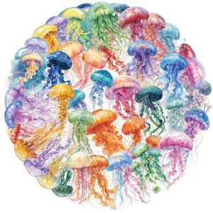 50pcs Transparent Sea Life Beautiful Jellyfish Waterproof PET <strong>Stickers</strong> Laptop Tablet Book <strong>DIY</strong> Handbooks Decoration - Product Image 1