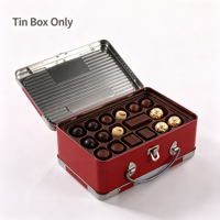 Boîte en étain écologique biodégradable en matériaux recyclés avec poignée et fermeture, rectangulaire brillante, de qualité alimentaire, pour chocolats, avec logo personnalisé