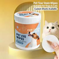 Aangepaste milde, niet-irriterende, niet-geweven fruitgeurende honden- en kattenpoetsdoekjes met logo-druk voor oogverzorging