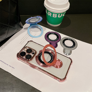 Nouvelle couverture antichoc d'espace acrylique Transparent avec porte-anneau en métal étui de téléphone électrolytique pour <span class=keywords><strong>iPhone</strong></span> 11 <span class=keywords><strong>12</strong></span> 13 14 15 <span class=keywords><strong>Pro</strong></span> Max - Product Image 5