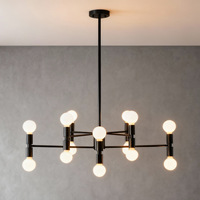 Suspension LED Nordique Minimaliste en Fer Doré à Hauteur Réglable, Lumière Blanche Chaude 3500K, pour Salon, Garantie 3 Ans