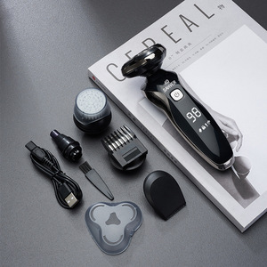 เครื่องโกนหนวดไฟฟ้าระบบดิจิทัลอัจฉริยะ3013 Mengli เครื่องโกนหนวดอเนกประสงค์สำหรับผู้ชาย4D ใบมีดสามใบหมุนได้ IPX7หน้า - Product Image 4