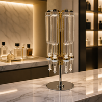 Ensemble de 6 supports de présentation rotatifs pour flacons de parfum et d'huiles parfumées, avec rangement de table, pour flacons de 375 ml et 500 ml, finition dorée