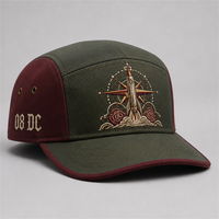 Casquette de baseball personnalisée avec broderie Old English, 5 panneaux, visière incurvée, style Dad Hat, streetwear urbain West Coast, vente en gros, faible MOQ