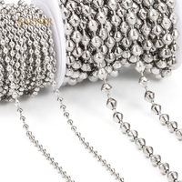 Chaîne à billes double cône en acier inoxydable KAVNAR, perles coniques de 3,2 mm et 6 mm pour la fabrication de colliers, bracelets et bijoux DIY