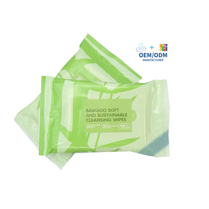 Lingettes en <span class=keywords><strong>bambou</strong></span> biodégradables sans plastique OEM, portables pour les voyages, 10 lingettes jetables, lingettes à l'eau lavables, <span class=keywords><strong>bambou</strong></span> renouvelable et viscose à base de pâte à papier - Product Image 1