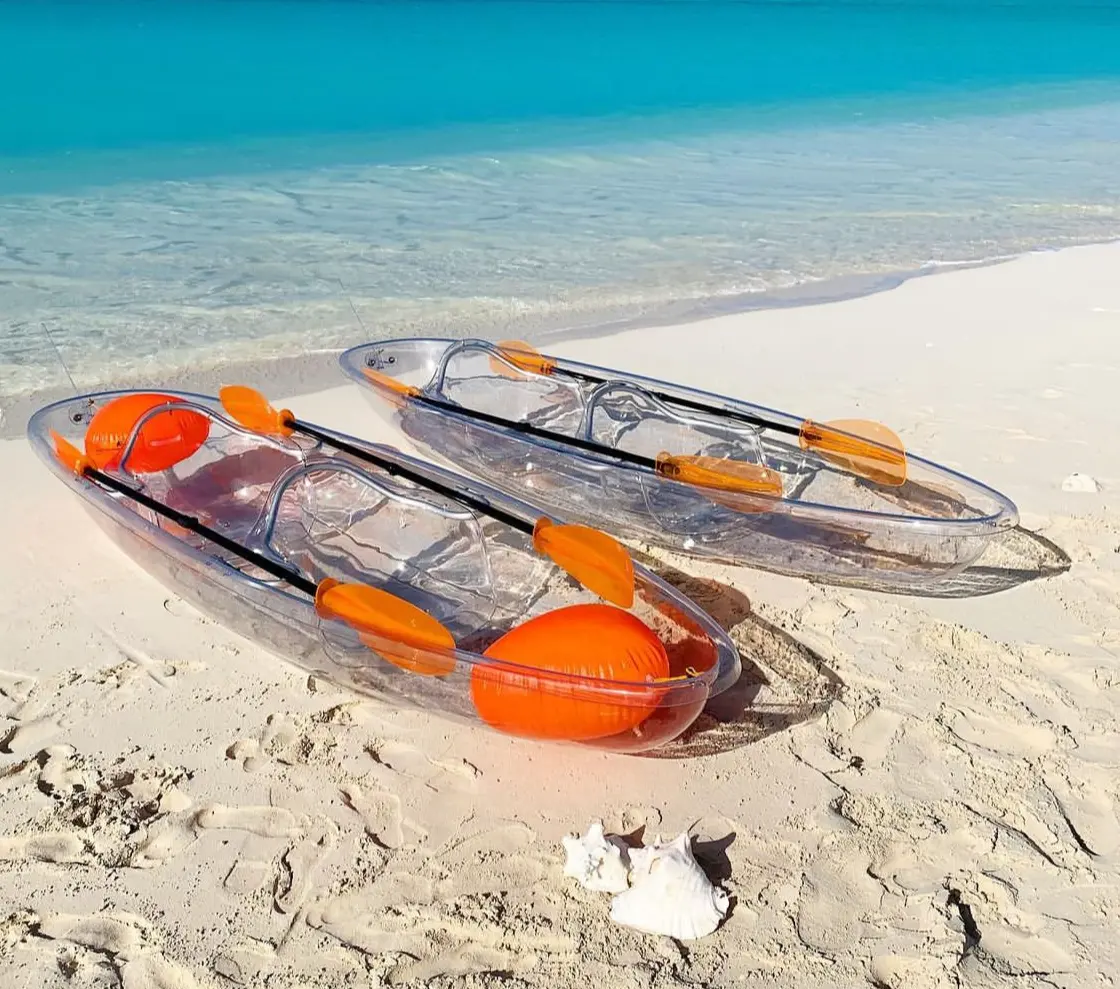 Barato policarbonato transparente plástico moldeado transparente solo PC canoa kayaks paleta de pesca