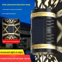 Clôture étanche Lampes murales solaires Clôture 6 LED Lumières de décoration de patio murales Lumières solaires de jardin