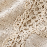 Robe longue sans manches en dentelle artisanale pour femme, style bohème vintage Saint-Paul, avec logo personnalisé, tailles S-5XL
