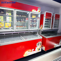 Réfrigérateur-congélateur commercial à double température, refroidissement par air, pour supermarché, vitrine réfrigérée pour fruits et légumes