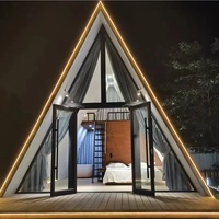 Villa préfabriquée en bois, pliable et détachable, de forme triangulaire, design écologique, maison modulaire en conteneur