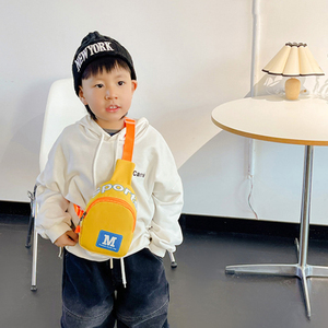Children's fashionable small chest <b>bag</b>, trendy and <b>cool</b> boy's letter shoulder <b>bag</b>, loose change crossbody backpack - Product Image 5