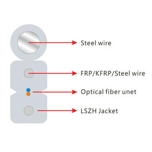 Anatel Drop <span class=keywords><strong>Optico</strong></span> FTTX 1 Fibras Cabo Low Friction GJYXFCH FRP Cables de color gris - Product Image 2