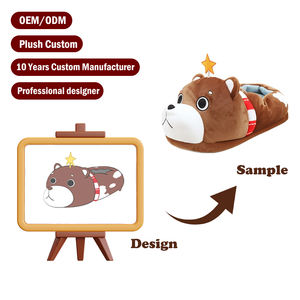 Fornecedor Atacadista de Pantufas de Inverno para Casa, Pantufas Fechadas de Algodão Macio e Quente com Estampa de Animais Fofos e Antiderrapantes - Product Image 3