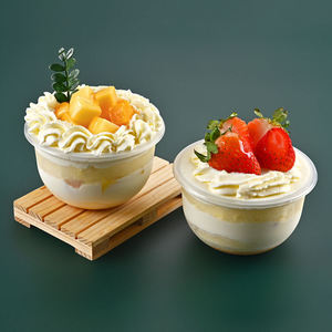 Cold <b>Drink</b> PP <b>Cups</b> 240ml 8oz Ice Cream Yogurt Milkshake Clear <b>Plastic</b> <b>Cups</b> With Lids - Product Image 5