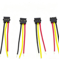 Konektor Plastik Hitam 3-Pin Kustom dengan Kabel Pre-crimped untuk Papan Kontrol Peralatan Rumah Tangga, Sinyal & Kabel Daya