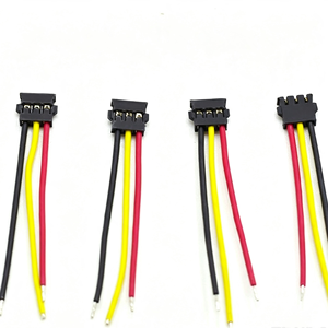 Konektor Plastik Hitam 3-Pin Kustom dengan Kabel Pre-crimped untuk Papan Kontrol Peralatan Rumah Tangga, Sinyal & Kabel Daya - Product Image 2