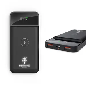 New Fashion Items Portable Pocket 10000mAh Power Bank Fast Charging Slim Wireless Charger With Digital Display Customer Logo