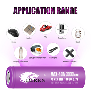Batterie Cellulaire Icr18650 Purple <span class=keywords><strong>IMREN</strong></span> <span class=keywords><strong>18650</strong></span> 3000mAh 40A 3.7V - Product Image 5