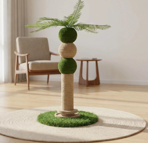 Árbol para Gatos con Forma de Cocotero, Torre Rascadora de Sisal, Estructura para Escalar, Pelota Interactiva, Mueble para Gatos de Interior - Product Image 3
