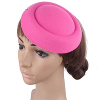 Toptan Çok Renkli Retro Hepburn Yünlü Küçük Silindir Şapka Başlığı İngiliz Hostes Görgü Kuralları Şapkası DIY Süsleme Tabanı 16cm
