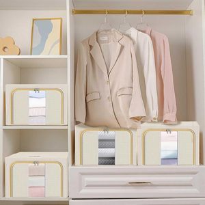 Oxford Cloth Foldable Single-Tier Clothing Organizer Adjustable Design Polyester Material 26-100L Capacity for Home Use Clothes - Product Image 3