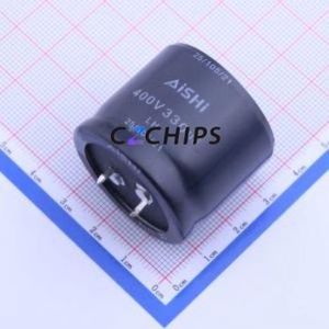 Condensador Electrolítico de Aluminio ELH2GM331R30KT de Montaje a Presión (THT), Componente de Orificio Pasante, D35xL30mm 330uF 20% 400V 10mm - Product Image 1