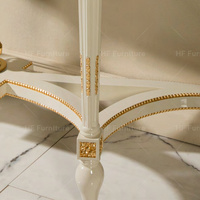 Meubles de salon élégants de style français antique haut de gamme ensemble de table console blanc et or