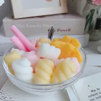 Bougies parfumées sans flamme, bougie bol de céréales, bol de flocons d'avoine, boucles de fruits, bougies personnalisées bougies alimentaires pour café
