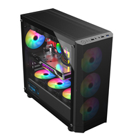 Boîtier PC Gaming AntarcChill Mid Tower avec façade en mesh, support supérieur pour refroidisseur liquide 360mm, verre trempé, Micro-ATX, design moderne, compatible refroidissement liquide 360mm