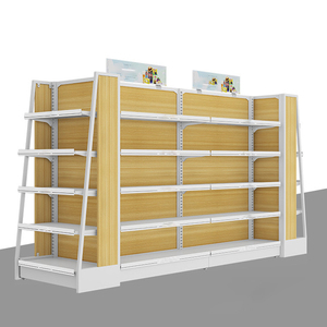 Giá để hàng siêu thị hai mặt, kệ gondola chịu lực cao với tấm lưng bằng gỗ cho cửa hàng bán lẻ, chất liệu kim loại - Product Image 4