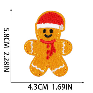 Oem Odm Support Personalização Heat Press Iron no bordado sentiu o remendo do Natal para a roupa Diy - Product Image 6