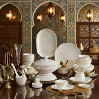 Assiettes en Porcelaine Fine à Haute Blancheur, Faible MOQ, Logo Personnalisé, OEM, 40% Cendres d'Os, Vaisselle en Porcelaine Fine, Compatible Micro-ondes pour Usage Domestique
