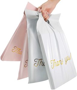 Enveloppes en plastique auto-scellantes de taille de logo personnalisé, porte-fermeture adhésive, sac en poly de livraison express étanche avec poignée - Product Image 6