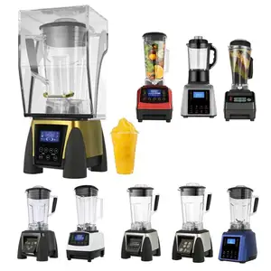 Big Heavy duty silent commercial fruit grinder blender machine with sound proof reducer cover insulation digital timer enclosure