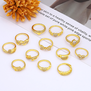 Jxx Различные Стили Кольца латунь 24K позолоченные женские кольца ювелирные изделия простой новый дизайн кольцо с цирконом - Product Image 3
