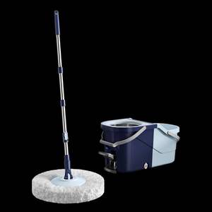 Serpillère rotative avec double seau, pédale, tête rotative, microfibre bleue 907 pour un nettoyage facile - Product Image 1