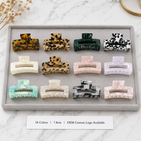 Pince à cheveux rectangulaire grande taille en acétate Shily&OS, style coréen, pour cheveux épais, vente en gros, logo personnalisé