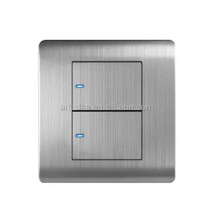 ARTDNA Design simple de la mode environnementale Offre Spéciale UK Standard 10A 2 Gang 1 voie interrupteur entièrement plat avec indicateur LED - Product Image 1