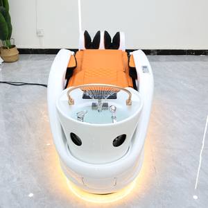Lit de lavage professionnel pour salon avec fonction massage et lavabo en céramique - Équipement japonais de spa capillaire - Product Image 2