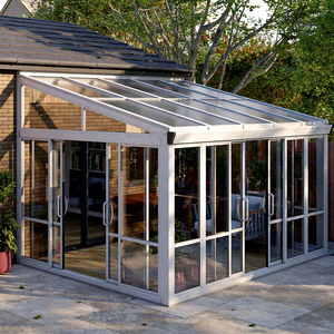 Verrière triangulaire à toit incliné en aluminium 6063 T6 et verre trempé, design moderne, avec panneaux solaires, écologique, pour jardin extérieur - Product Image 4
