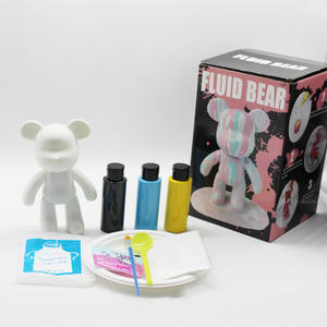 Рекламная цена, набор для рисования жидкого медведя для взрослых детей, в комплект входит акриловая палитра для выливания, салфетки, стеклянная холщовая бумага - Product Image 4