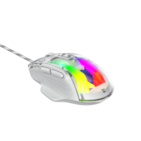 Souris de jeu filaire M36 avec logo personnalisé et design ergonomique avec coque en cristal transparent 3600 DPI rétroéclairé arc-en-ciel/RVB